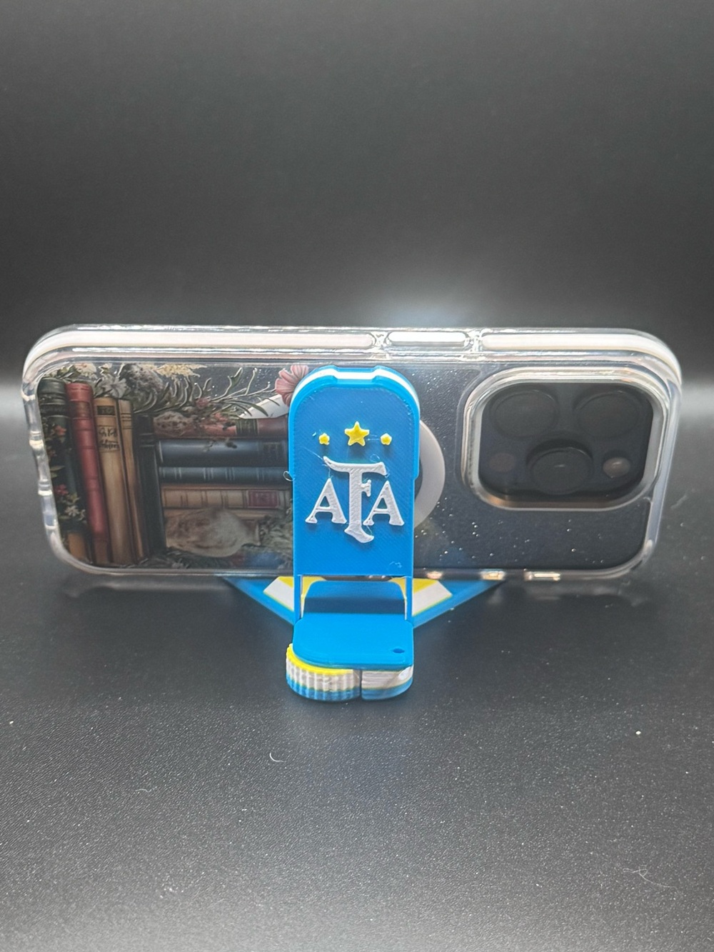 Blue Phone Stand with AFA Logo - Portable Cell Accessory